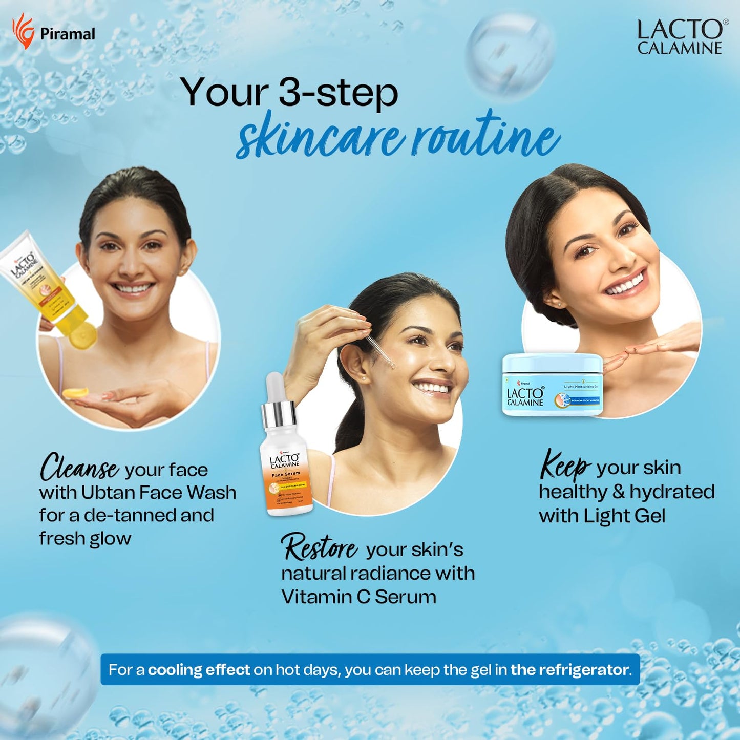 Lacto Calamine Light Moisturising Gel Non-sticky Hydrating Face & Body Gel with Niacinamide, Hyaluronic and vitamin E for non-oily feel & glowing skin 150g