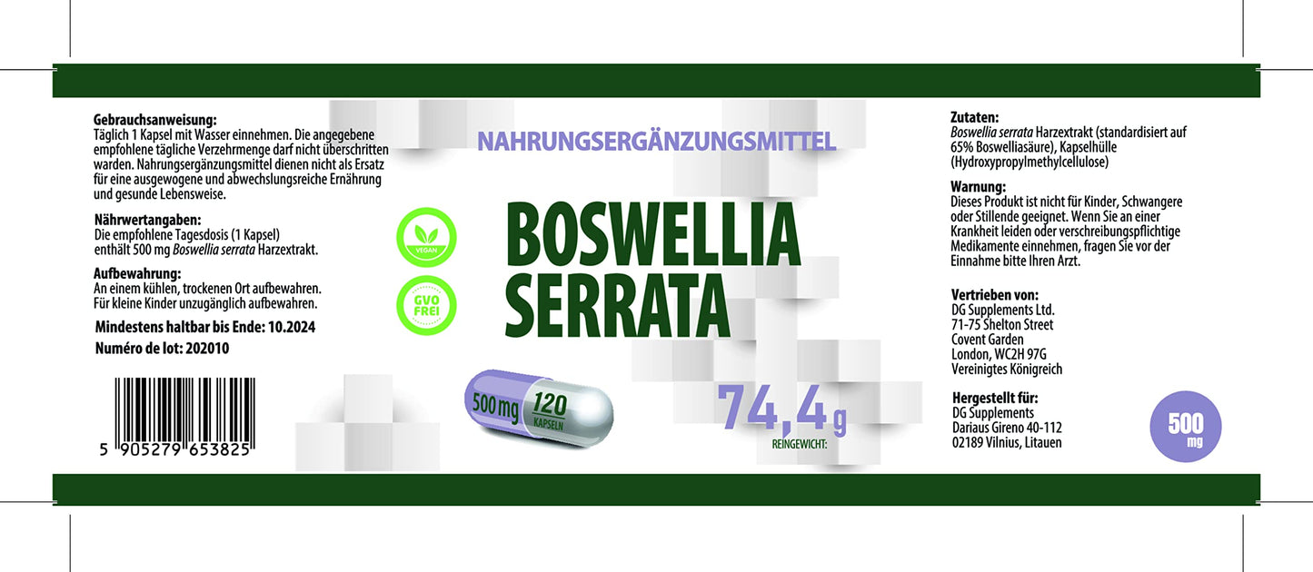 Hepatica Boswellia Serrata (Indian Frankincense) 10:1 Extract – 5000mg Equivalent | 120 Vegan Capsules | High-Strength Joint, Inflammation & Mobility Support | 3rd Party Lab Tested | No Fillers