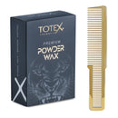 Totex Premium Hair Styling Powder Wax 20g + Wahl Style Gold Flat Top Comb | Volumising Thickening Matte Dust | Ultra Strong Hold & Matte Finish for Hair and Beard Styling