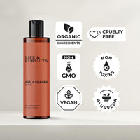 Life & Pursuits Amla Brahmi Hair Oil for Hair Growth - 100 ml Natural & Organic Hair Oil with Coconut, Castor, and Sesame for Strong & Thick Hair