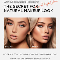 TBeautfave Tbeautfave Liquid Highlighter Makeup, Cream Highlighter, Natural Bronzer Face Glitter Stick, Moisturizing Cream Contour Face Illuminator for Face Body Eyes Collarbones Glow