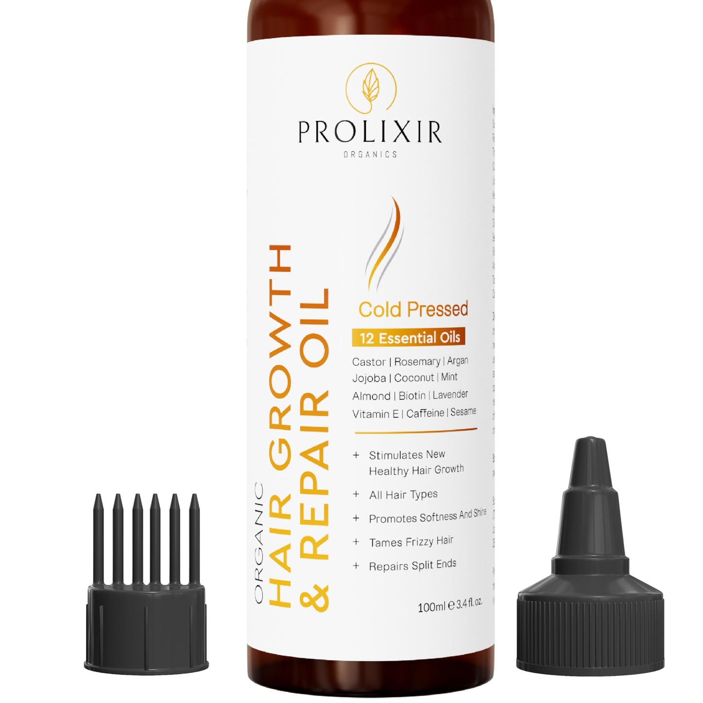 Organic Castor Oil with Rosemary, Argan, Jojoba, Almond & Coconut Oil - Natural Hair Loss Treatment