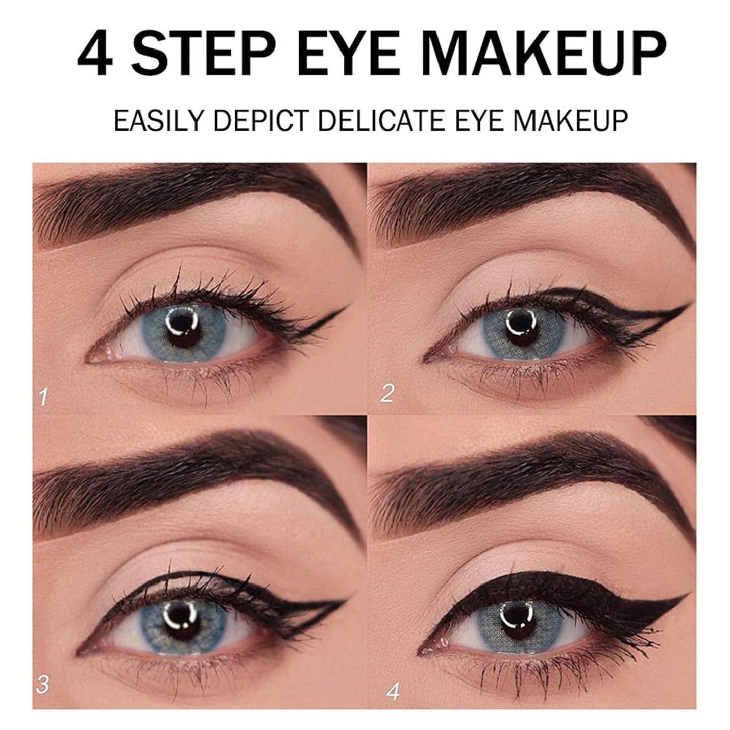 EONFAVE Black Eyeliner - Matte Black Eyeliner Pen Gel - Eyeliner Pencil Long Lasting - Quick Drying Formula Eye Liner - Waterproof Smudge-proof All Day Eyeliner Makeup