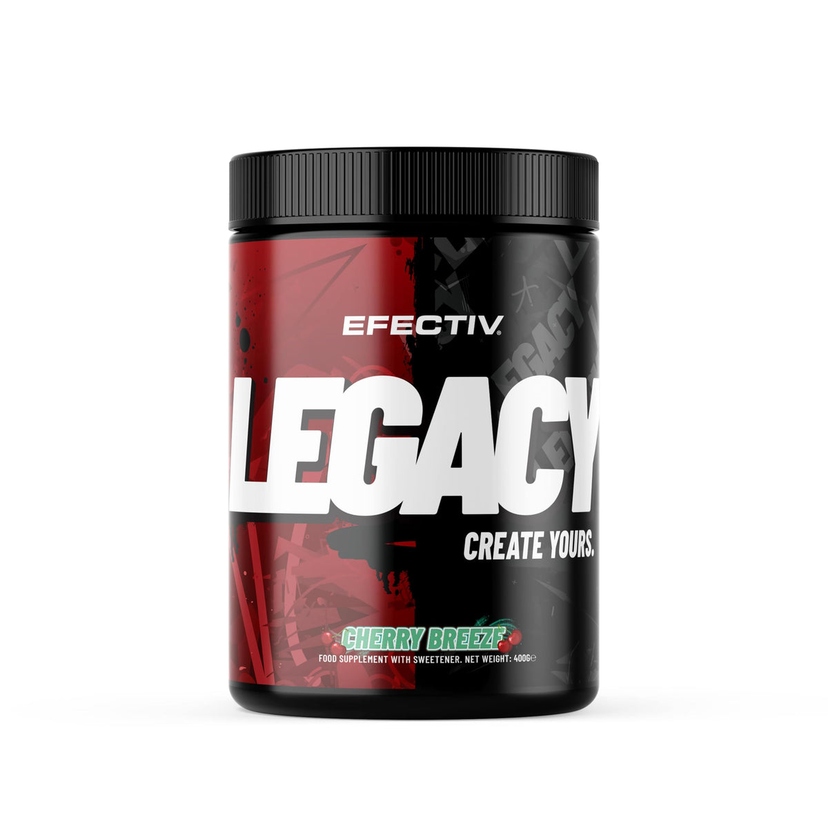 EFECTIV Legacy - High Caffeine Powerful 400mg Pre Workout Powder - 1000mg Total Stimulants - 380g - Fizzy Bubble Sweets Flavour - Suitable for Vegans & Vegetarians (40/20 Servings) - Made in The UK
