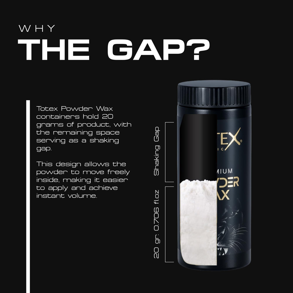Totex Premium Hair Styling Powder Wax | Volumising Thickening Magic Dust | Ultra Strong Matte Look Excellent Hold Maximum Control 400 Series 20g