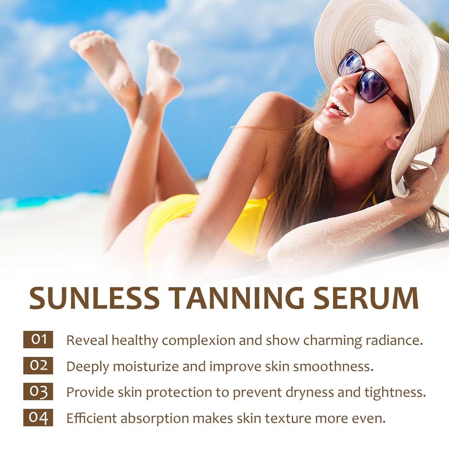 GMHLLES Sunless Tanning Drops, Self Tanning Drops, 60ml for Face And Body | Moisturizing and Nourishing to Make Skin Smooth and Elastic