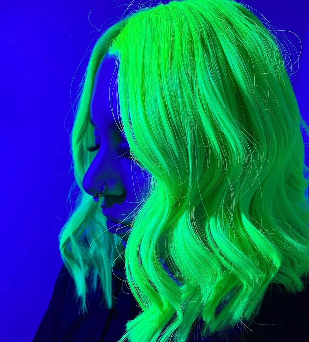 Crazy Color Caution UV Semi-Permanent Hair Dye. Highly Pigmented Neon Yellow Conditioning & Oil Nourishing Vegan Formula | No Bleach or Ammonia | 100ml