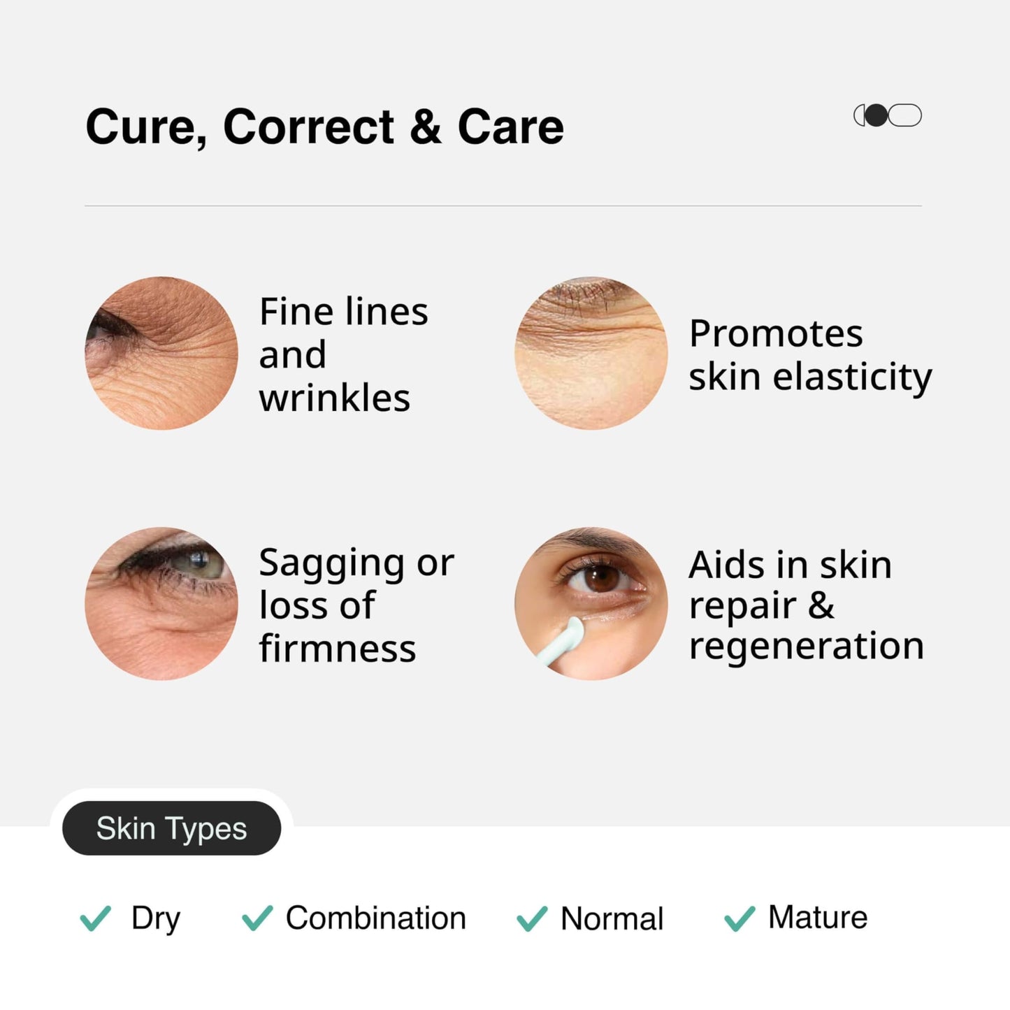 Cureskin Under Eye Gel for Dark Circles for Women and Men | Bio-Peptide Under Eye Gel to Reduce Dark Circles, Puffiness & Wrinkles | Under Eye Cream for Men and Women | Dark Circles Removal