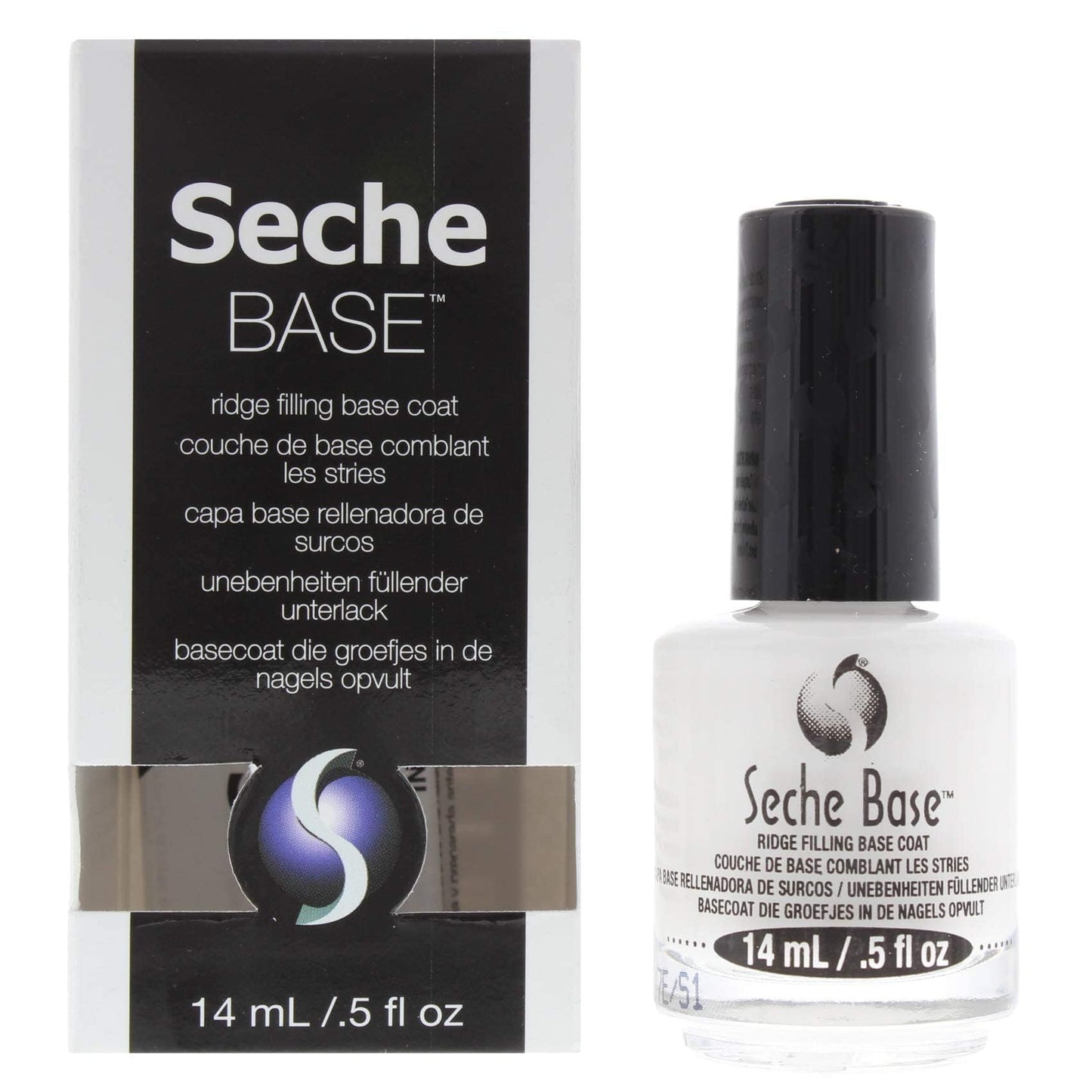 Seche Base Ridge Filling Base Coat | Premium Nail Primer & Nail Ridge Filler, Strengthing Nail Polish Base Coat for Long-Lasting Manicures | Professional Bonding Clear Builder Gel for Nails | 14 ml