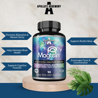 APOLLO'S HEGEMONY Magtein® Magnesium L-Threonate 144 mg per Daily Dose - 90 Vegan Capsules - 30-Day Supply - for Cognitive Function Support - by Apollo's Hegemony