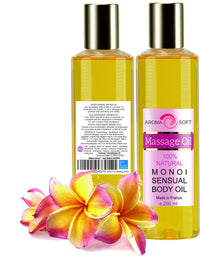 bleu & marine Bretania Monoi Body Massage Oil, Aromatic Spa Experience, Deep Nourishment for Skin Glow, Stress Relief, Vitality Boost, 100% Natural, 200 ml