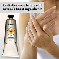 Fiori Ginger & Lime Hand Cream (75ml) - Moisturizing Dry Hand Cream with Organic Shea Butter & Aloe Vera - Vegan Hand Moisturizer - Nourishing Hand Lotion - Luxurious Hand Care