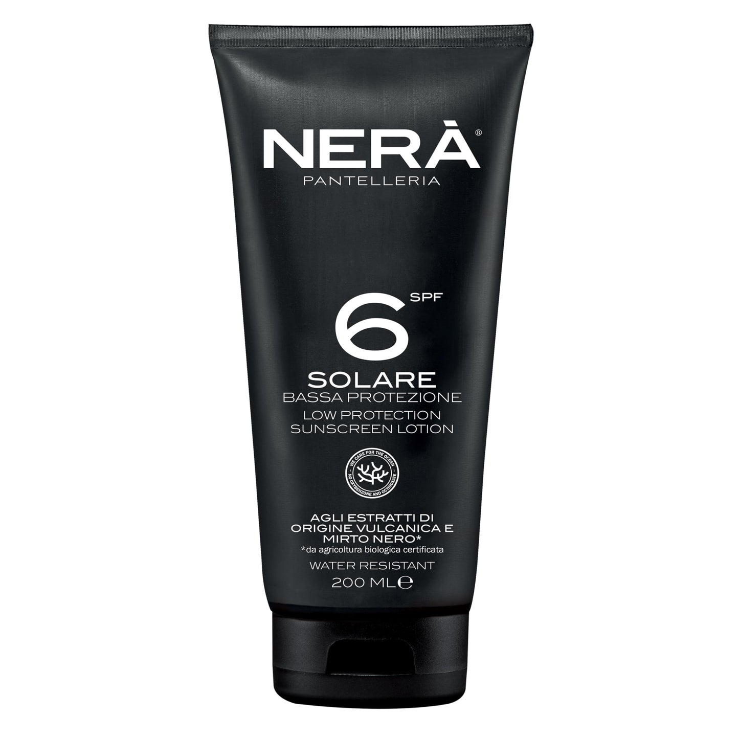 Nerà Pantelleria NERA Pantelleria SPF 6 Water Resistant Sunscreen Lotion: Low Protection 200ML Lotion with UVA & UVB Filters for Dehydration and Aging Prevention, Men and Women