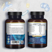 Bio Cultures Complex Probiotics and Prebiotics - 50 Billion CFU - 10 Live Bacteria Strains – Added with Inulin, L-Glutamine & Vitamin C - 60 Capsules | Advanced Probiotic for Women & Men by Prowise