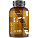 WeightWorld Vitamin B12 Tablets - 365 Tablets - 1 Year Supply - 1 a Day - 500mcg - Easy to Swallow & Small in Size (6mm) - Bioavailable Methylcobalamin Form - Vegan Vitamin B12 Supplement for Men & Women