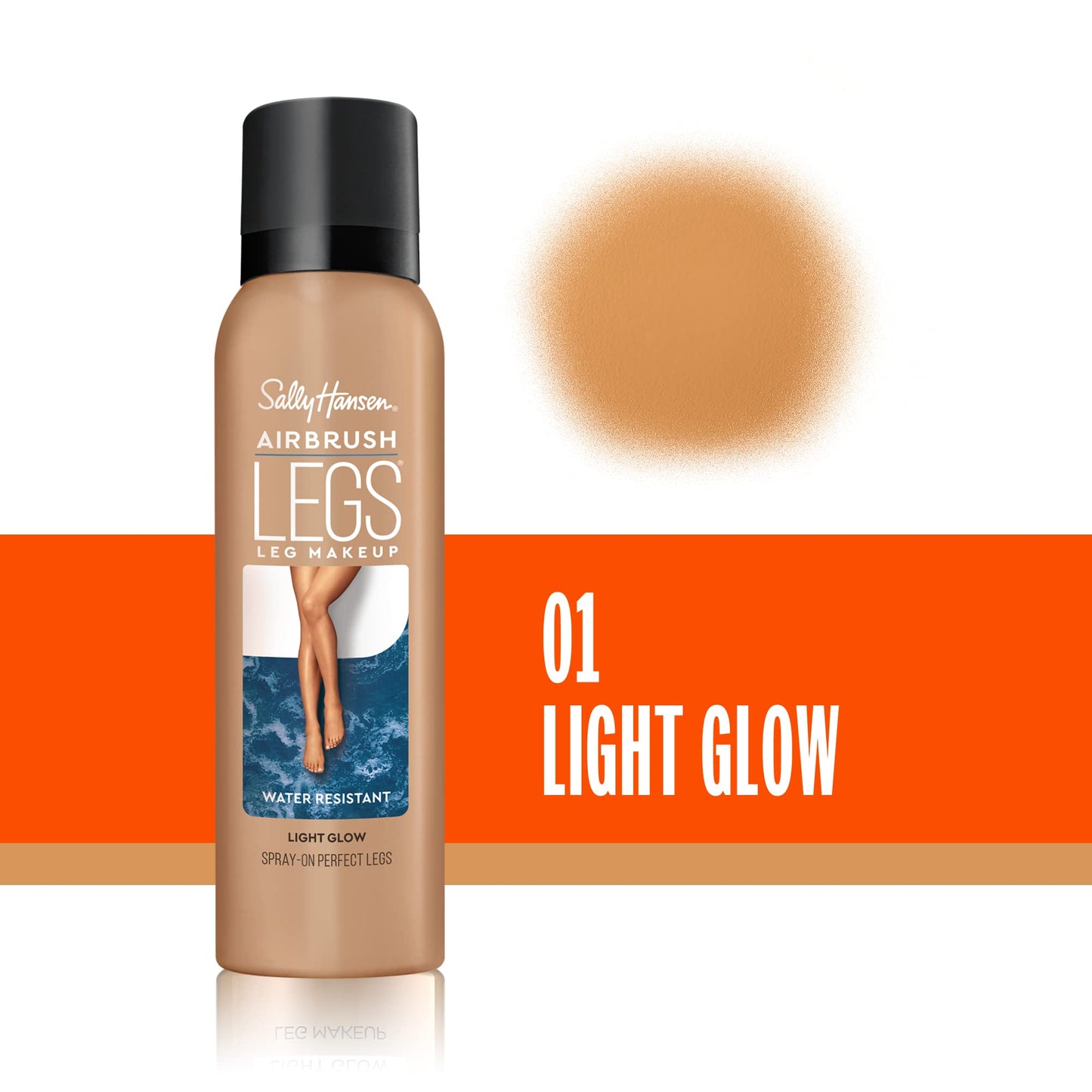 Sally Hansen Airbrush Legs Instant Tan Spray, Water and Transfer Resistant Formula, Light Weight with Full Coverage Effect, Light, 75ml