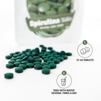 Nature's Finest by Nutrisslim Spirulina Tablets 250mg per Tablet (500 Tablets), 100% Organic Herbal Supplements, Natural Iron and Chlorophyll Source, Immune Booster Supplement - Vegan