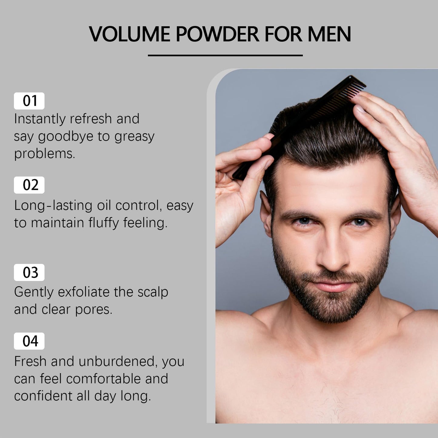 KAYZON Volume Powder for Men, Hair Styling Powder, Volumising Styling Powder, Fluffy, Oil-Control, Long-Lasting Styling Powders - 40g