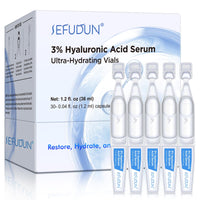 IWKDIJ 30pcs Ultra-Hydrating Acid Serum-1.2ml Hyaluronic Acid Ultra-Hydrating Vials with 3% Hyaluronic Acid,-Sensitive-Soothing-Anti Aging Serum for Face