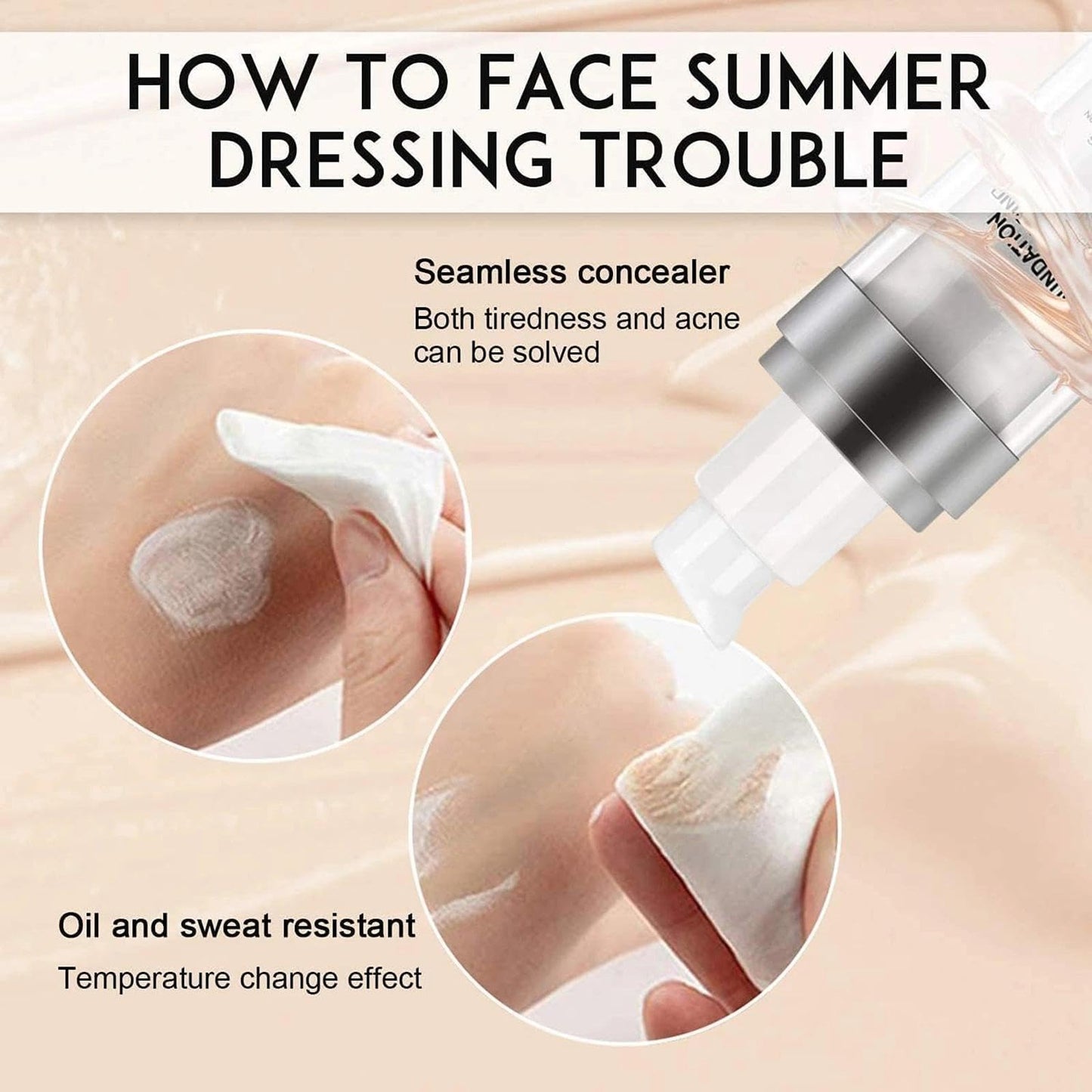 OlymGrow Color Changing Foundation with Color-Adjusting Warm Tone Technology – Hydrating, Poreless Concealer Cream for Mature Skin. Waterproof, Long-Lasting SPF15 Coverage, 30 ml