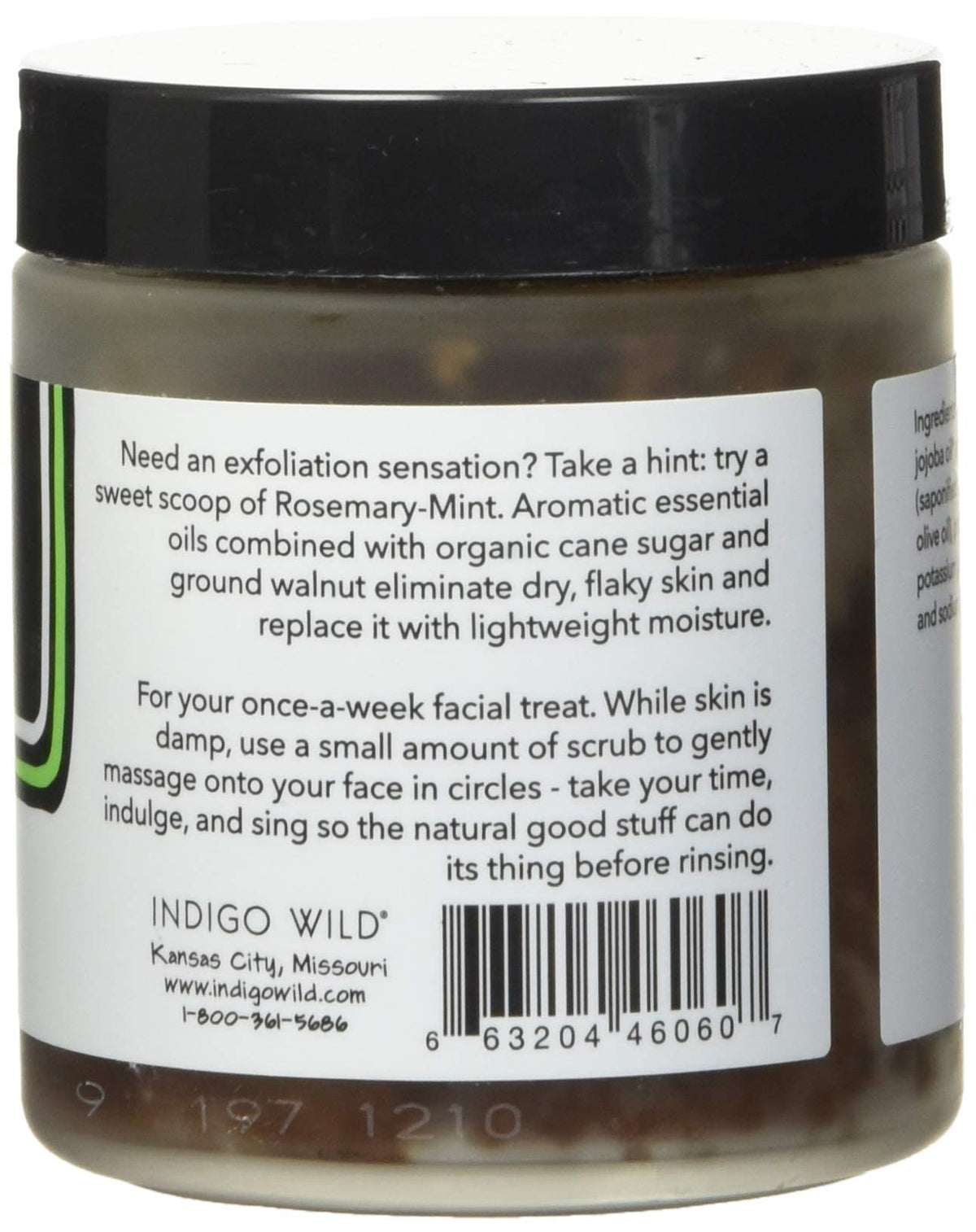 Indigo Wild - Zum Face Sugar Facial Scrub Rosemary-Mint & Walnut - 4 oz.
