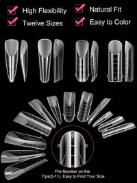 EBANKU 96PCS Clear Dual Nail Forms System Full Cover Nail Mold