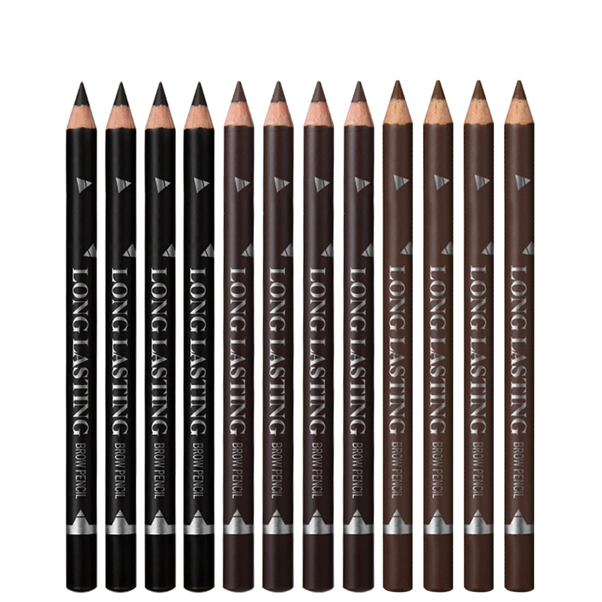 RenhuangFuxi Eyebrow Pencils Set, 12 PCS Eyebrow Eyeliner Pencils Set, Waterproof Brow Pencils, Easy Makeup Eyeliner Pencils, Natural Looking Long-Lasting Eye Brow Pencils, 3 Colors