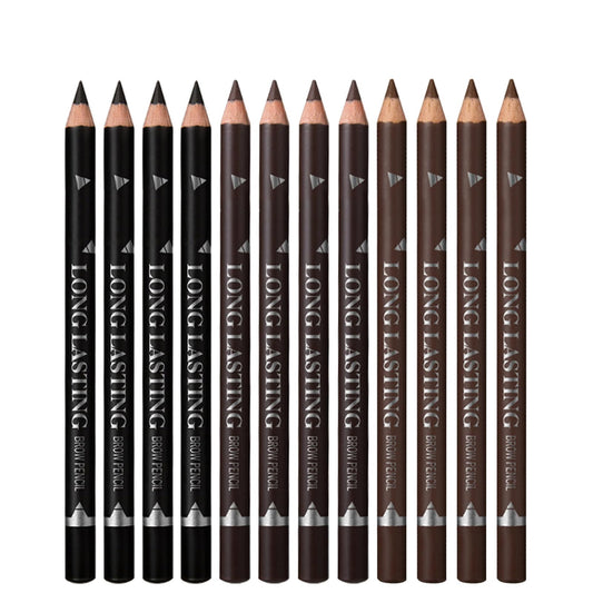 RenhuangFuxi Eyebrow Pencils Set, 12 PCS Eyebrow Eyeliner Pencils Set, Waterproof Brow Pencils, Easy Makeup Eyeliner Pencils, Natural Looking Long-Lasting Eye Brow Pencils, 3 Colors