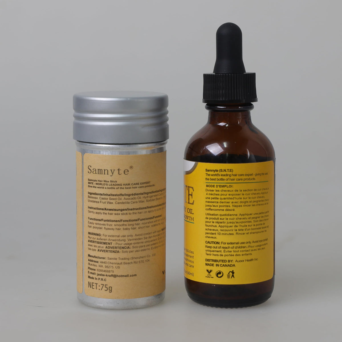Samnyte Hair Wax Stick, Rosemary Oil for Hair Growth Set, Styling Wax Stick for Taming Flyaways, Non-greasy Rosemary Oil - Nourishing & Strengthen