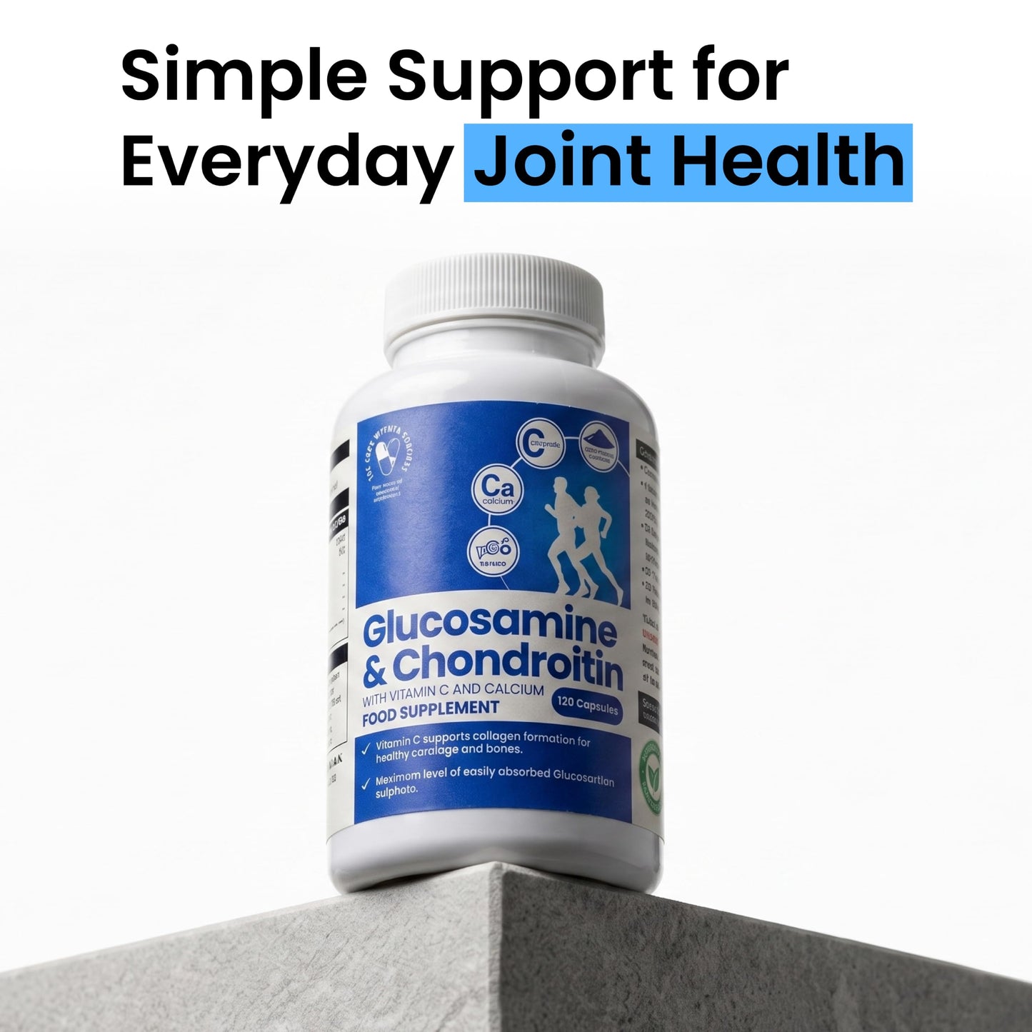The Good Vitamin Company Glucosamine & Chondroitin Capsules with Vitamin C | Made in UK