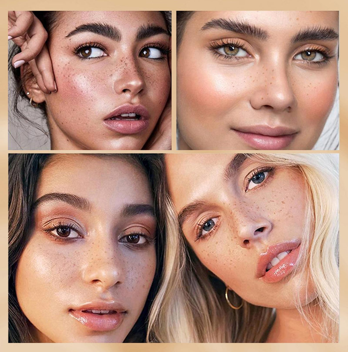 Generic Freckle Pen Set Of 4 Water-Resistant & Long-Lasting Cosmetic Shades Kit For Realistic Sun-Kissed Look - Natural Multi-Use Vegan Beauty Tools For Face Makeup Enhancement & Skin Art