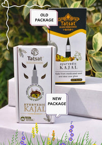 TATSAT - WELLNESS THROUGH AYURVEDA TATSAT 100% Natural Ayurvedic Herbal Kajal with CHAKSHUSHYA Herbs | No Preservatives | No Chemicals | No Irritation | 2.5gm Pencil Kajal for Adults