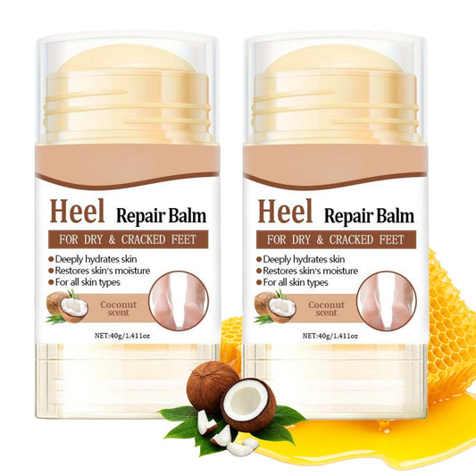 Coconut Oil Foot Cream Stick for Dry Feet & Heels – Deep Moisturizing & Softening Balm for Rough Skin, Daily Nourishing Heel Care for All Skin Types, Lightweight & Non-Greasy Formula（2PCS）