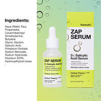 Carbon Theory Supacylic Face Serum - Salicylic Acid Serum - Targets Blemishes, Dry Skin - Acne Treatment & Blemish Treatment - Vegan Facial Exfoliator Serum - 30ml