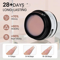 SUPWEE Solid Builder Gel Nail 14g Nude Non-sticky 3D Sculpture Gel for Carving Patterns Decoration Nail Strengthen Soak Off Nail Art Salon Hom