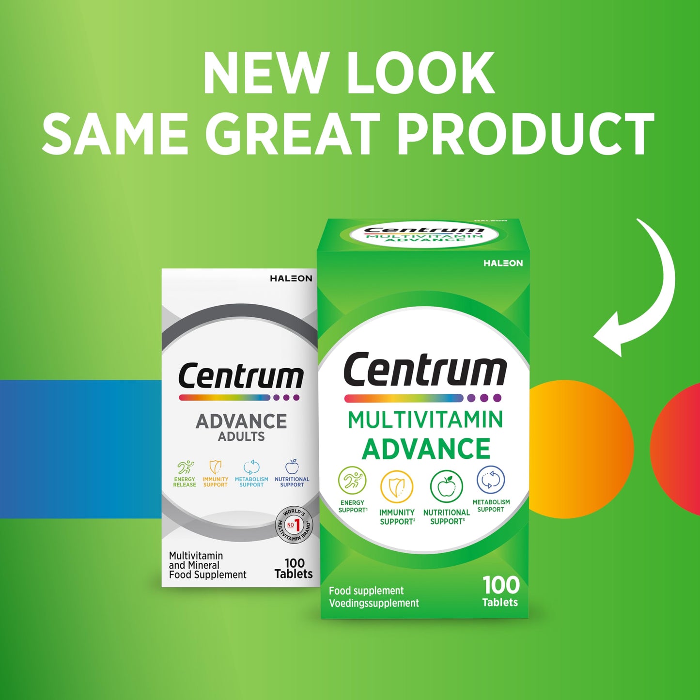 Centrum Advance Multivitamin & Mineral Supplements, 24 essential nutrients including vitamin D, C, Calcium, Daily Multivitamin Tablets, 100ct (Packaging May Vary)