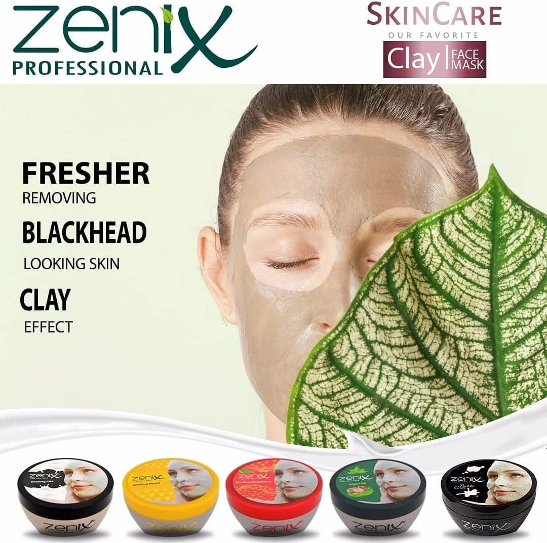 zenix Zenix Clay Mud Mask with Argan Oil | Hydrating, Detoxifying, and Pore-Tightening Face Mask | Anti-Acne Skincare with Natural Plant Extracts for All Skin Types