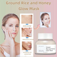 Honey Glow Clay Mask with Ground Rice, Pore Minimizing & Brightening Face Mask, Hydrating & Deep Cleansing, Reduction, Skincare