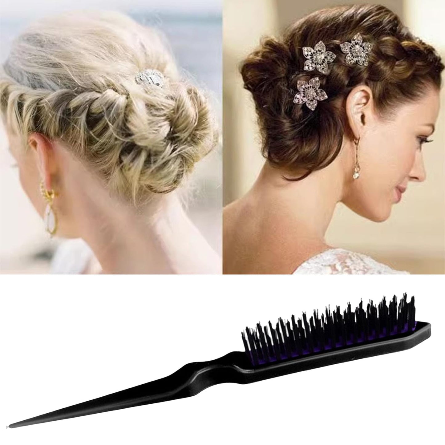 Generic Hair Brush for Women and Men - Perfect for Styling, Creating Volume, and as a Slick-Back Hairbrush, Black，smoothing brush，teasing brush，teasing comb