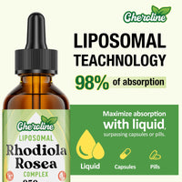 Liposomal Rhodiola Rosea 950MG, 9-in-1 Rhodiola Rosea Drops 240 ml, Rhodiola Root Extract Liquid, Vegan Adaptogenic Herb Supplement for Energy, Stress & Mood (Pack of 4)