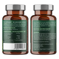 Lions Mane 2000mg with Black Pepper 180 Capsules - 6 months supply of High Strength Lions Mane from Beauty & Co Brand, 1 Capsule = 1 Serving, Vegan, Made in The UK.