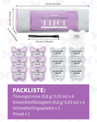 Libeauty Black Eyelash Tint Kit, 2 in 1 Brow & Eye Lash Tint Kit, Individual Package Developer & Black Lash Dye with Tools for Beginners and Salon