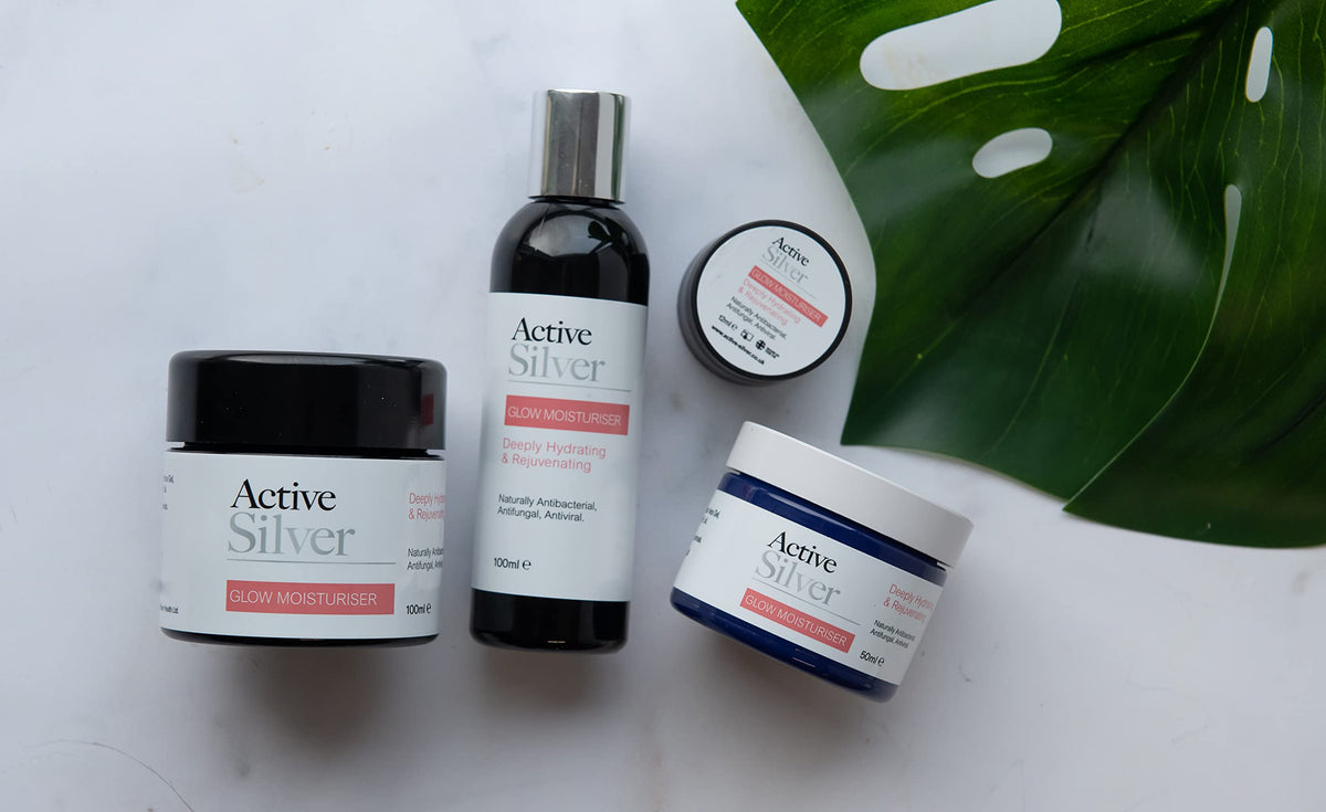 Active Silver Active GLOW (100ml), Colloidal Silver and Colloidal Gold Premium Skin & Facial Moisturiser with Gold And Silver Particles, Aloe Vera and Vegan-Friendly