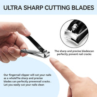 Ithyes Nail Clippers Nail Cutter Set Toenail Fingernail Clippers Kit for Thick Nails Stainless Steel Sharp Sturdy Trimmer for Men & Women, Set of 2 Black-siliver