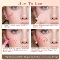 ZoeyShine 2-in-1 Sunset Drift & Freckle Tint for Natural Sunkissed Look, Waterproof Long-Lasting Freckle Stamp with Realistic Faux Effect, Easy to Use Blush for Cheeks Face