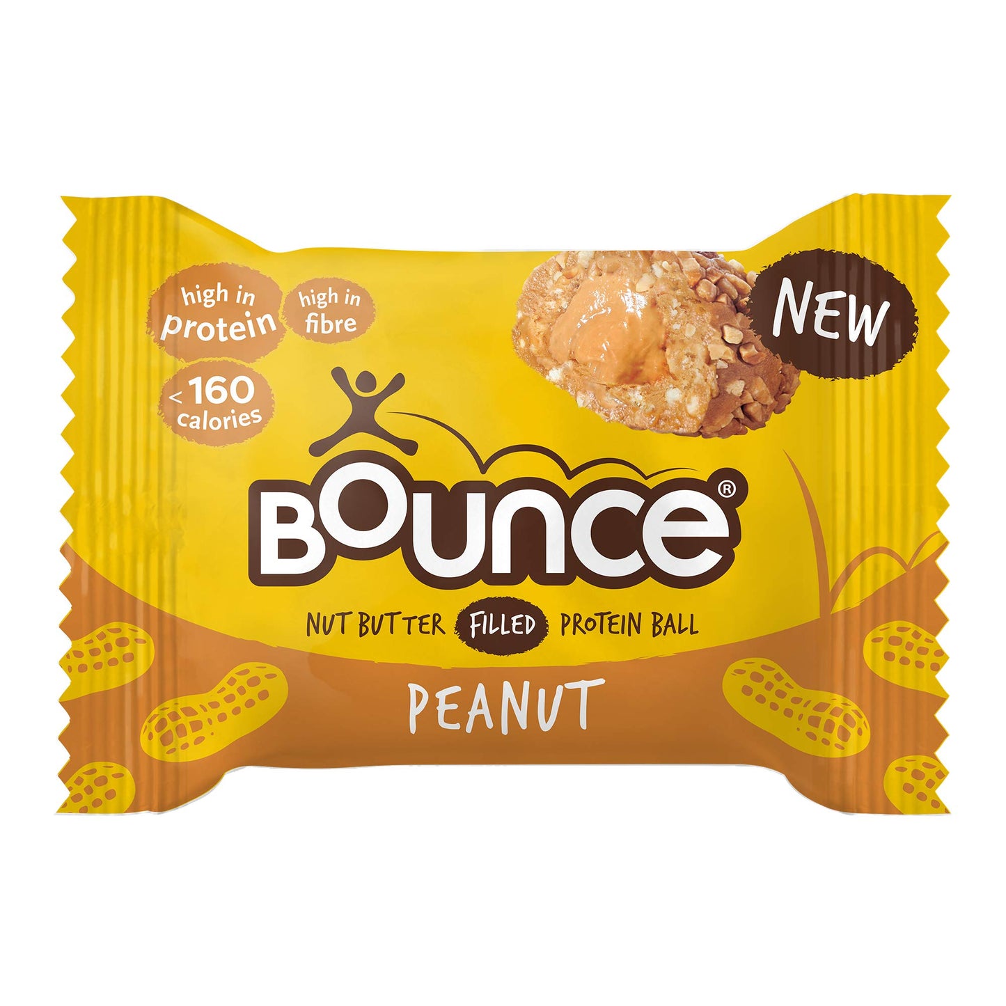 Bounce Protein Peanut Balls, Filled With A Nut Butter Centre, 12 x 35g Individual Protein Balls