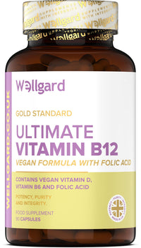 Wellgard Vegan Vitamin B12 High Strength by Wellgard - Folic Acid, Vitamin B6, Vitamin D3, B12 Supplement for Men & Women, Made in UK