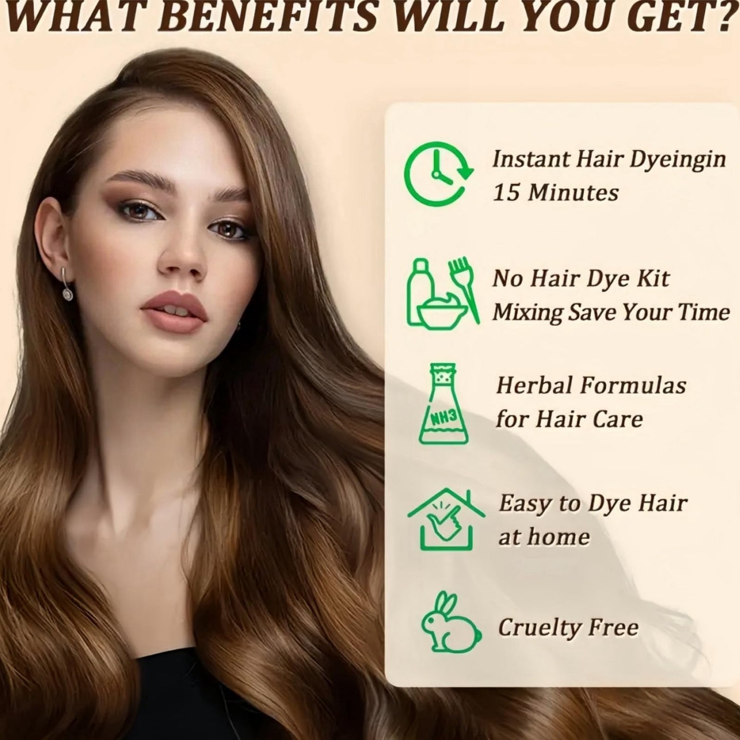 Ruojiar Po/lar Hair Dye Shampoo,3 in 1 Hair Color Shampoo,Instant Color Sham/poo,Colour Sham/poo for Gray H/air,Herbal Ingredients,Semi Permanent Ha/ir Dye,Gentle Maintenance Solution,Long-Lasting,Light Brown