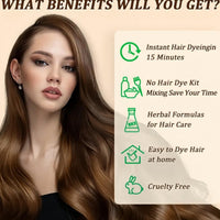 Ruojiar Po/lar Hair Dye Shampoo,3 in 1 Hair Color Shampoo,Instant Color Sham/poo,Colour Sham/poo for Gray H/air,Herbal Ingredients,Semi Permanent Ha/ir Dye,Gentle Maintenance Solution,Long-Lasting,Light Brown