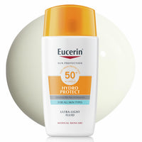 Eucerin Sun Face Hydro Protect Ultra-Light Fluid SPF 50+ 50ml, Facial Sunscreen with Non-Greasy Finish, Fast-Absorbing and Ultra Broad Spectrum Face Sun Cream